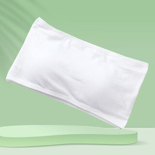 Baichao strapless bra tube top anti-slip corset small slimming summer thin student flat bra transparent shoulder straps white with invisible belt s vest style 70-90jin jin equals 0.5 kg