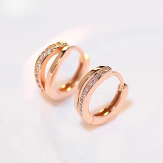 Dl 1998 fat dong lai same style 18k gold plated rose gold earrings, 18k gold earrings found out after being removed from the discount store, rose gold earrings