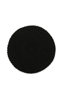 Kate spade new york women's crochet ribbed beret black one size fits all