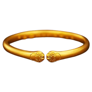 Qianjun pure gold 9999 ancient gold and silver cat claw bracelet women's open gold plated cat claw bracelet as a gift for girlfriend cat 23g