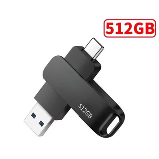 u盘手机电脑通用鸿蒙双接口大容量3.0高速金属定制u盘 黑色512[G]