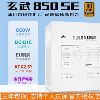 Yichenyu xuanwu 850se rated 850w peak 1200w 80plus bronze certified atx3.0 native pcie5.0 interface xuanwu 850k silver certified full module power supply