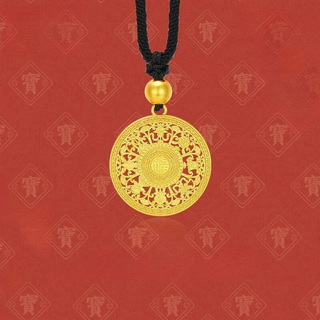 Shaoyu eight treasures compass pendant gold silver-covered transfer pearl water shell animal year necklace for men and women couples heirloom eight auspicious pendant (black rope) 0.8