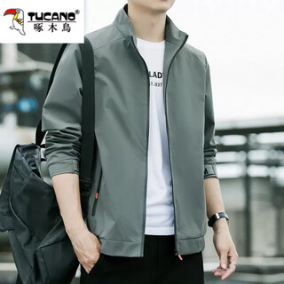 Woodpecker jacket men's jacket spring and autumn 2025 trendy fashion casual versatile men's fashion brand outerwear j6618 bean gray 3xl