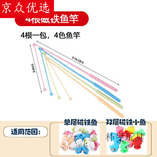 Fishing toy magnetic small fish children's rod fishing accessories set baby electric rotating children's fishing toy 4 magnet fishing rods classic fish tray