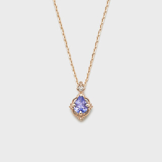 Junpo nojess22 winter natural tanzanite necklace with the same niche rhombus silver gold-plated zircon japanese set nai necklace