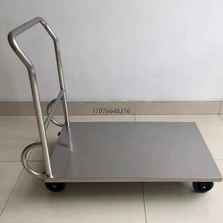 Kezitu pharmaceutical factory food factory 304 stainless steel flat trolley dust-free clean workshop heavy-duty material handling turnover vehicle 700*500*850(304)