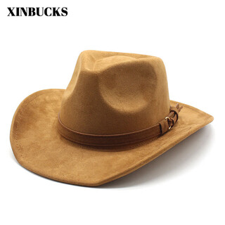 Xinbucks western cowboy hat top hat men and women european and american british style knight hat sun visor hat jazz hat minority name sn7965 khaki (unisex)