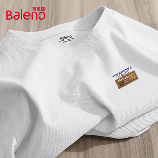 Baleno t-shirt men's summer american retro casual trend all-match round neck top heavy waffle anti-wrinkle bottoming short sleeves