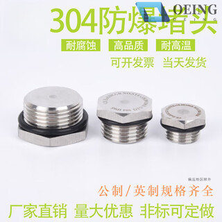 304 stainless steel external hexagonal metal explosion-proof plug solid waterproof and dustproof m20*1.5npt1/2g1/23/4npt 304 npt1/4