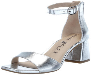 Lifestride women's high heel sandals comfortable lace up elegant wedding shoes 2 inch heel silver 6.5 wide