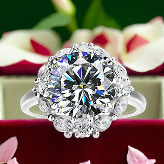 Fat donglai's same style henan diamond ring, the hometown of diamonds, henan diamond shangqiu diamond henan man-made diamond super 11m main diamond ring 3 carats opening adjustable