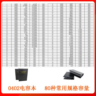 Qidi resistor book capacitor book resistor pack 0201 0402 0603 0805 1206 resistor resistor component chip resistor book 0402 capacitor book 80 types 50 only