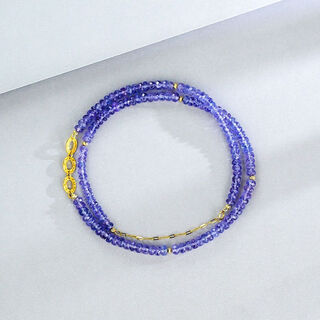 Pure tanzanite necklace 40+5 high value ethnic style white beaded necklace 2024 new style gift for girlfriend chinese valentine's day necklace