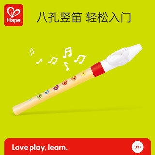 Hape(德国)儿童音乐玩具8孔初学小音乐家启蒙竖笛男女孩生日礼物E0640