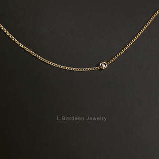 Chishe high-end 18k gold dropstone pendant necklace for women thick gold color gold clavicle neck chain ins simple and versatile solid version 37+3cm ready stock