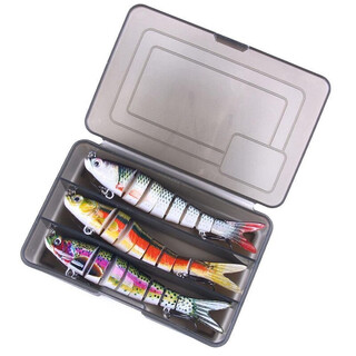 Qiwushuo luya bionic multi-section fishing bait 8-section broken hard bait cloth strip multi-section fish 13.7cm/27g fishing gear in stock boxed (3 pieces) (remarks for color selection) 11.4g