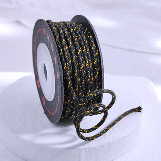 Veena silk colorful cotton rope play thread bodhi rope core-spun cotton bracelet rope bracelet rope braided rope bracelet thread pufang black gold/1.5mm/about 14 meters 1 roll