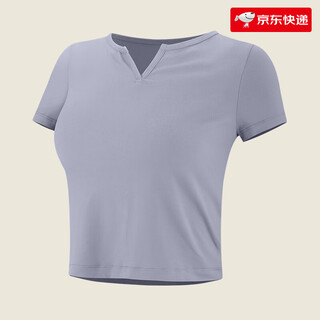 Vfu yoga wear top women's spring and summer thin quick-drying pilates training fitness short-sleeved running sports t-shirt slim iris blue-tt45017as recommended 43-48kg