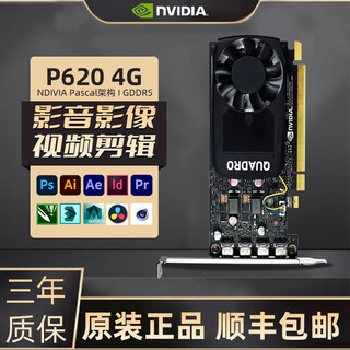 英伟达Quadro系列专业渲染建模图形剪辑人工智能设计师绘图工业显卡 P620 4G【工包】