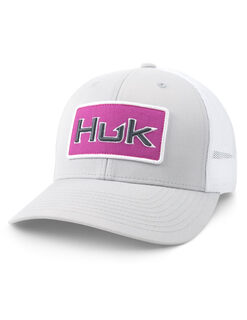 Huk women's standard trucker, anti-glare snapback fishing hat, bold patch - harbor mist bold patch - harbor mist one size