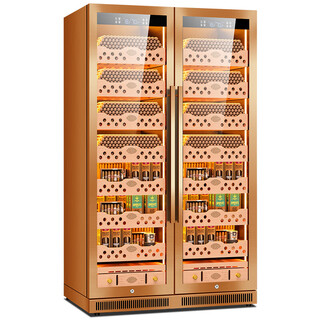 Kelong 320c cigar cabinet intelligent constant temperature and humidity spanish cedar wood liner wifi remote control water ion purified ammonia double door dual system stainless steel cabinet cigar and wine cabinet tuhao gold cedar wood cigar model wifi + purified ammonia + constant temperature and humidity