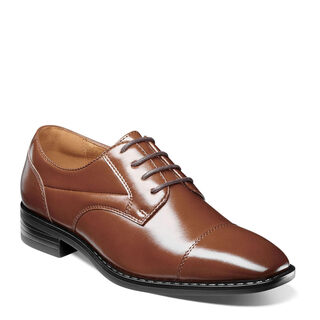 Stacy adams boys kallum cape oxford shoes, cognac, 6 big kid, cognac cognac 6 big kid