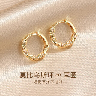 Daisy dream micro-embedded winding earrings plain hoop earrings for women 2025 new hot style light luxury high-end earrings niche temperament earrings gold micro-embedded plain hoop earrings