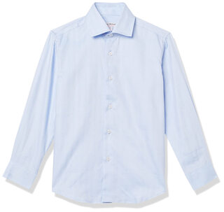 Isaac mizrahi boys long sleeve herringbone solid color buttoned shirt sky blue 6