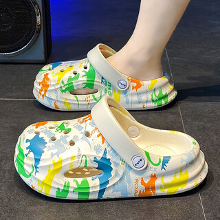 Huilirui broken code children's shoes boys' slippers and clogs 2025 new summer children's anti-slip and anti-odor sandals and slippers soft bottom yellow green orange dragon size 36