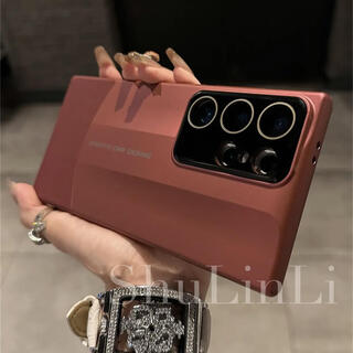 Beiji high-end leather textured porsche mobile phone case suitable for samsung s25ultra new s24+ stitching ultra-thin leather texture s23+ creative internet celebrity anti-fall men's and women's fashionable hard shell red with built-in lens film frosted leather texture stitching case samsung galaxy s23ultra