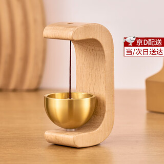 山头林村吸门式铜铃日式开门进门提醒铃铛入户多巴胺门铃风铃礼物门挂装饰 榉木C款