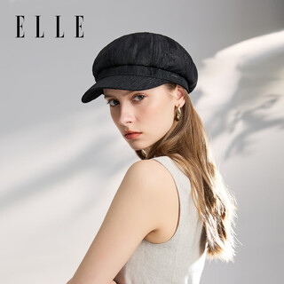 Elle simple octagonal hat for women in summer, breathable and versatile, face-showing beret, thin, black, one size fits all