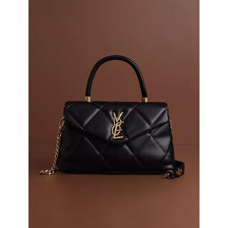 Calvin klein hong kong genuine leather diamond handbag women's 2024 new fashion texture one-shoulder cross-body chain small square bag black