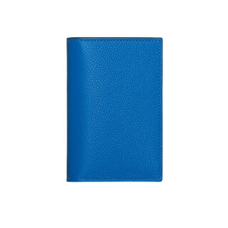 Hermes (hermes) unisex card holder euclide jungle two-color calfskin vertical multi-card slot credit card holder blue regular