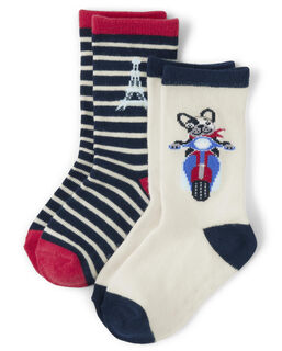 Gymboree baby boys and toddlers 2-pack crew socks parisian friends 2-3t