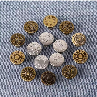 免钉收腰纽扣可调节免缝牛仔扣免打孔改腰围男女免钉牛仔裤扣钉子 10套扣子混发++螺丝刀