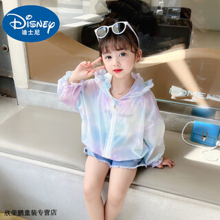 Disney baby girl summer sun protection clothing thin coat 2025 new summer clothing baby girl korean style style infant sun protection clothing violet 100 recommended 90-100cm3-4 years old cm