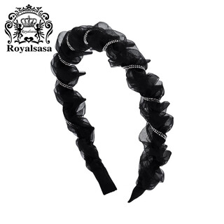 Royal sasa royal salsa winding hair hoop with large tooth comb, imitation crystal gauze headband, fairy elegant and face-showing small hair accessories for women