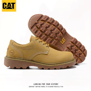 Carter (cat) classic martin boots men's shoes carter genuine cowhide work shoes, durable low-top shoes, rhubarb boots for hiking 190442. yellow 39. same size as sports shoes