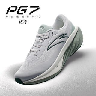 Anta pg7 technology cushioning jogging shoes men's shoes winter comfortable soft sole comfortable shock-absorbing sports shoes body test commuting shoes pg7-travel sand gray/green-2 42