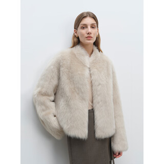 Msbeast miss beast fashionable autumn and winter stand collar imported tuscan fur one-piece fur jacket丨north island poetry pinecone coffee s