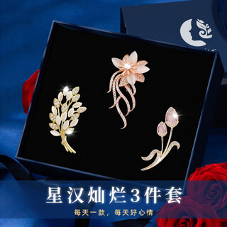 Idel brooch women's corsage fashion jewelry accessories gift box feminine christmas birthday gift for girlfriend and wife h073 xinghan brilliant 3-piece set