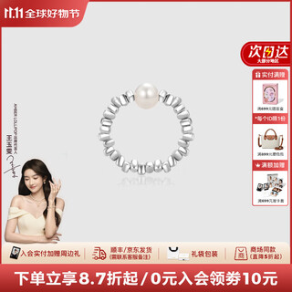 Amber lollipop broken silver pearl ring women's ring index finger ring anniversary birthday gift for girlfriend and wife