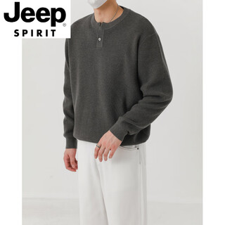 Jeep spirit autumn and winter modal cardigan sweater men's pullover sweater trendy henry small v-neck bottoming shirt black contains - modal - wool material m recommended 95-120 jin jin equals 0.5 kg