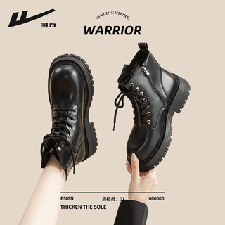 Pull back martin boots women's new british style fashion boots retro versatile black small thick-soled short boots black 40