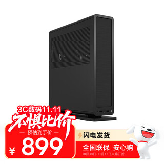 Fractal Design Ridge 黑色 ITX台式机FD机箱 (MESH网孔/mini-ITX主板/120水冷/标配2风扇/PCIE4.0转接卡）