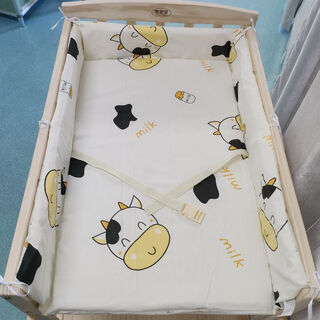 Tanbeiman diaper changing table solid wood diaper changing table baby care table newborn bathing table cotton mat protector full cute cow protective cotton mat (without wooden table