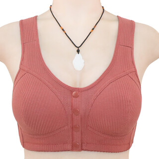 Elegant style (youyafengqing) new threaded cloth pure cotton front button underwear women's vest style creative 332 caramel color 50 size recommended 180-190jin jin equals 0.5 kg