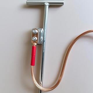 接地线软铜线带接头充电桩专用接地透明绝缘家用电器接地整套 6平方铜线双孔线鼻子+700mm接地针 2米接地软铜线